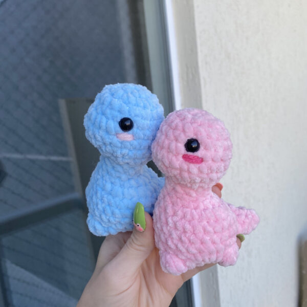 Pacote Casal Brontossauro Amigurumi de Pelúcia