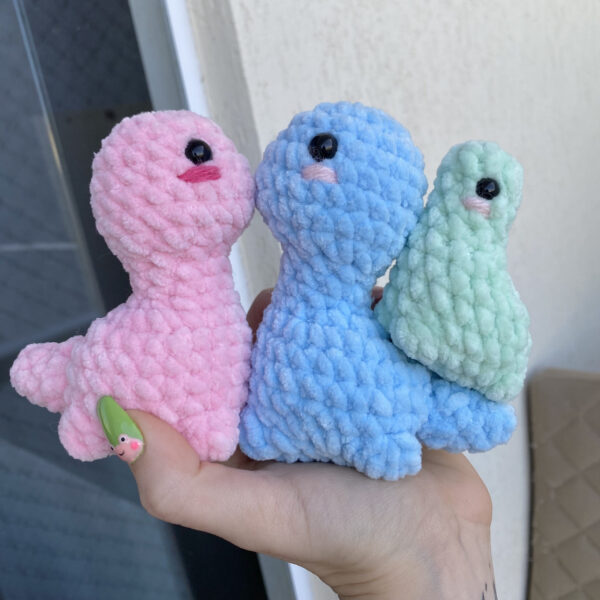 Pacote Família Brontossauro Amigurumi de Pelúcia