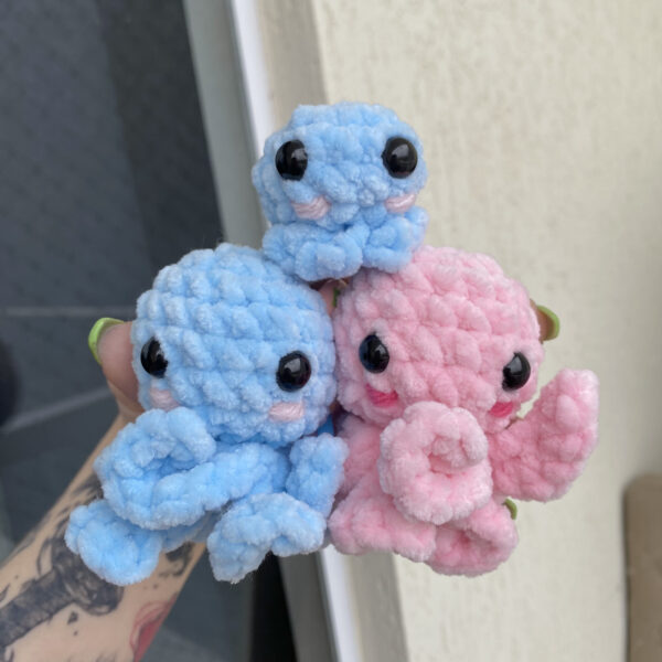 Pacote Família Polvo Amigurumi de Pelúcia